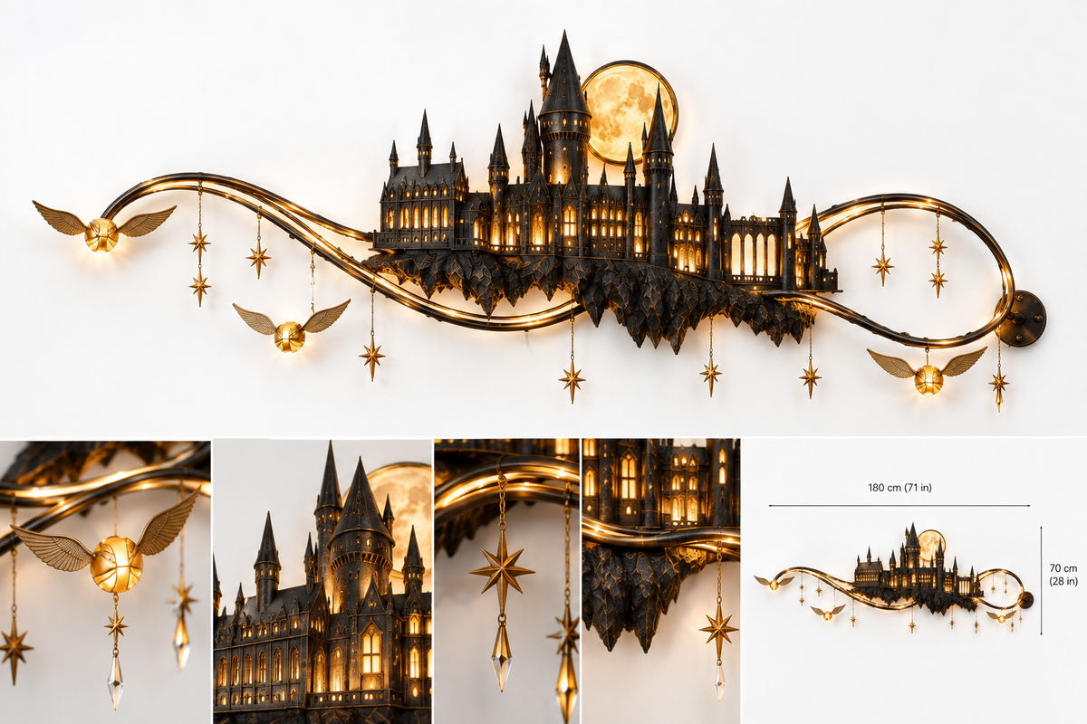 Everlorec Harry Potter castle wall light, glowing